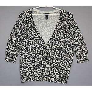 Lane Bryant Cardigan Sweater Womens 22/24 Animal Print Button Up Plus Size